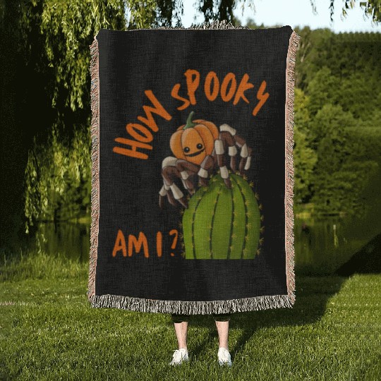 Halloween Scary Pumpkin Spider Costume Woven Blankets