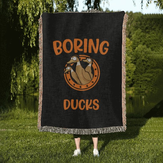 Indian Runner Duck Bottle Woven Blankets