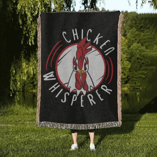Chicken Farmer Gift Funny Chickens Country Farm Woven Blankets