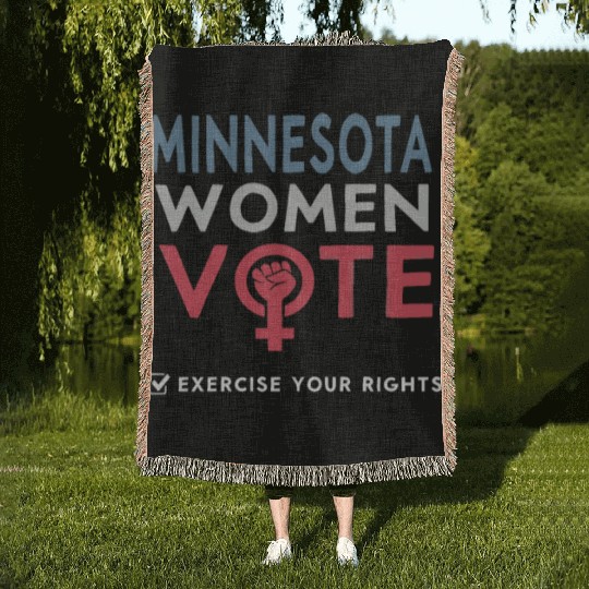 Minnesota Women Vote Voter 2022 Election Feminist Woven Blankets
