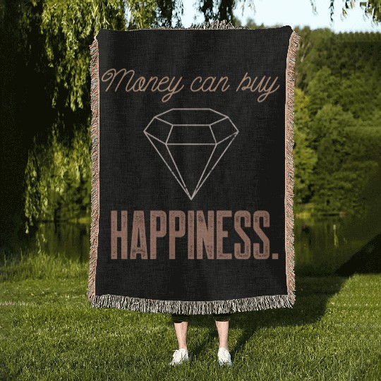 Jewelry Bling Money Can Buy Happiness Funny Diamon Woven Blankets