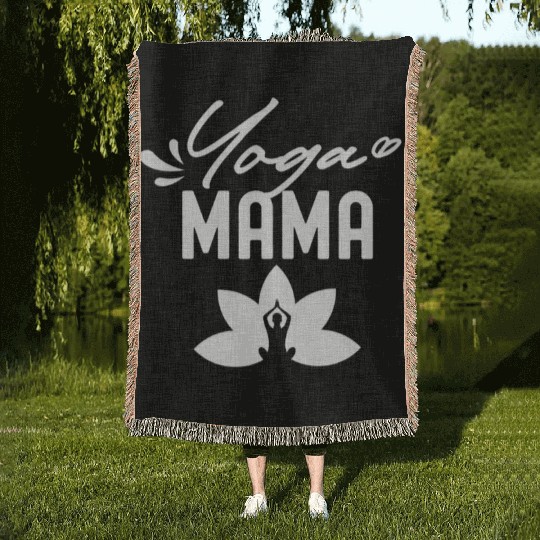 Yoga Mama Hobby Mom Mother Mommy Woven Blankets