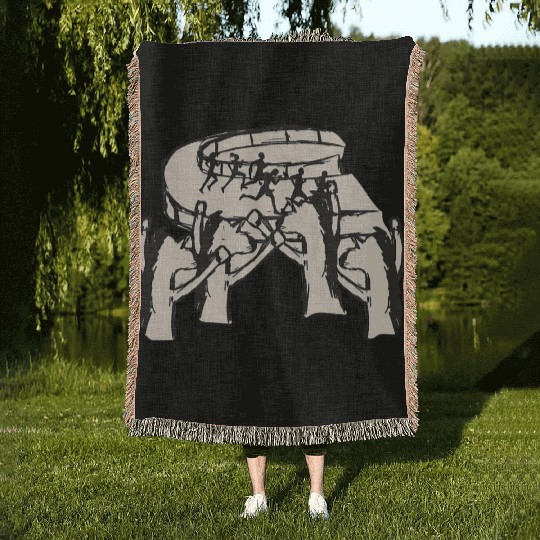 Horses Betting On Humans Racing Equestrian Gift Woven Blankets
