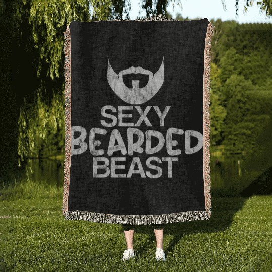 Sexy Bearded Beast 4 Woven Blankets