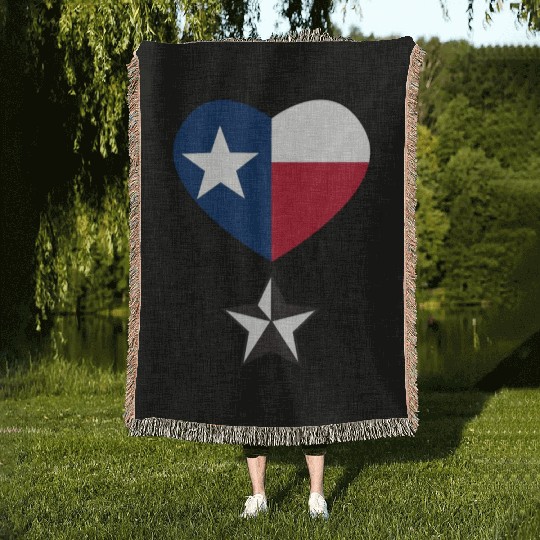 Show your love for Texas with I Love Texas Design Woven Blankets