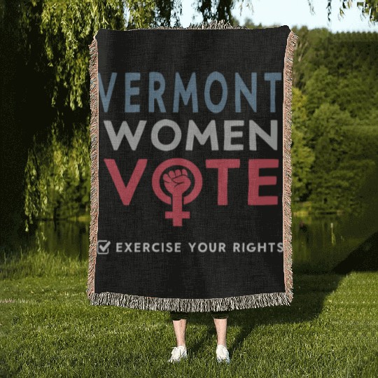 Vermont Women Vote Voter 2022 Election Feminist Woven Blankets