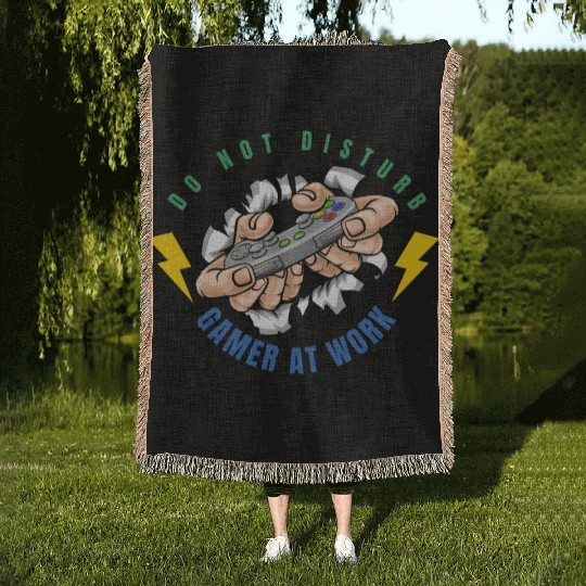 Do Not Disturb Gamer At Work-Gaming Lover Woven Blankets
