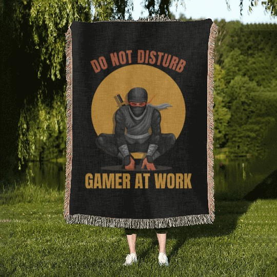 Do Not Disturb Gamer At Work-Gaming Lover Woven Blankets