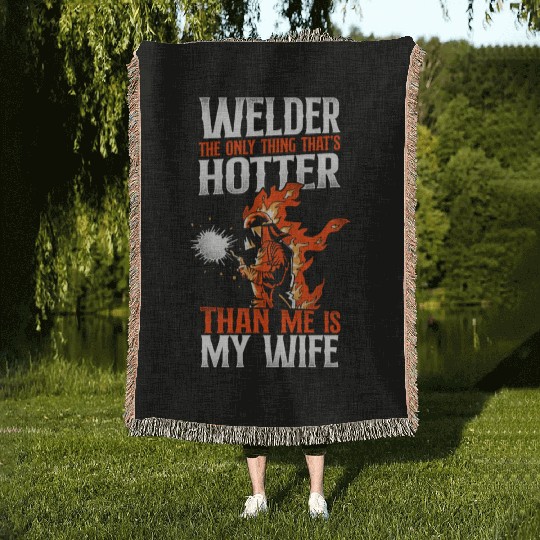 Welder Welding Husband Wife Woven Blankets