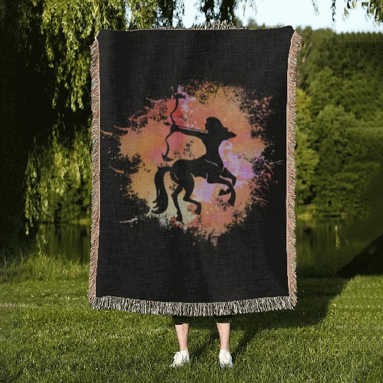 Sagittarius Zodiac Woven Blankets