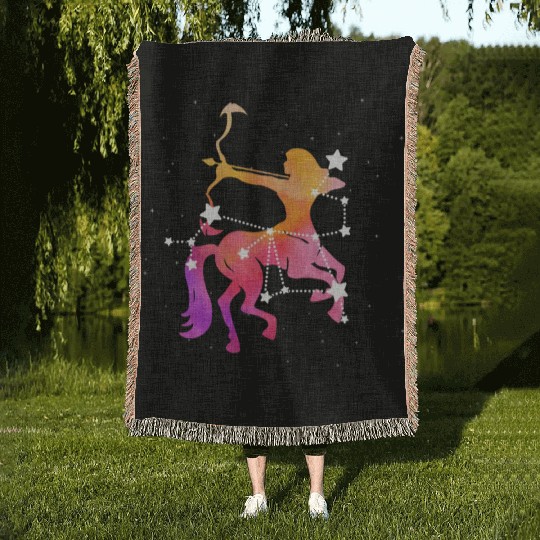 Sagittarius Zodiac Woven Blankets