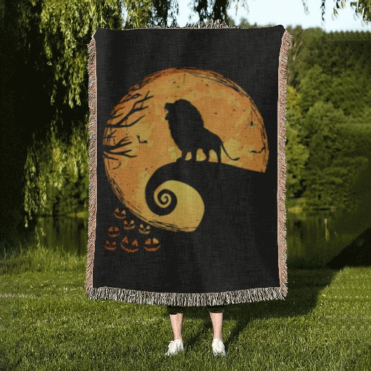 Lion Halloween Woven Blankets Funny Women Men