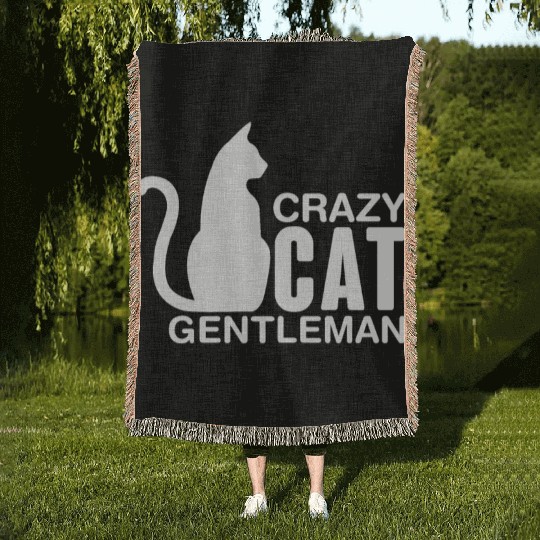 Crazy Cat Gentleman Woven Blankets