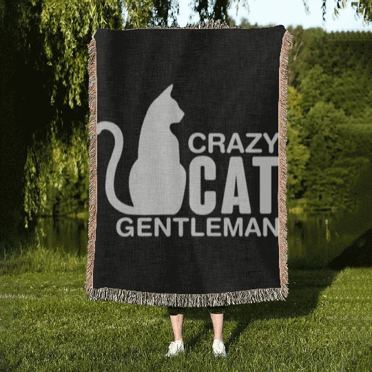 Crazy Cat Gentleman Woven Blankets