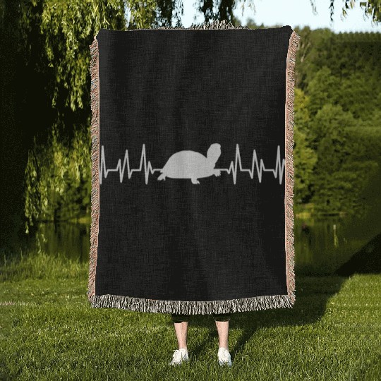 Turtle Relaxed Chilling Sea Ocean Beach Woven Blankets