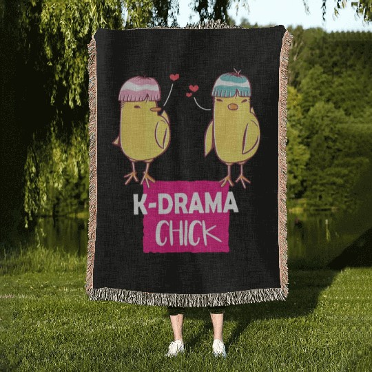 Korean K-drama Fan Chick Cartoon Woven Blankets