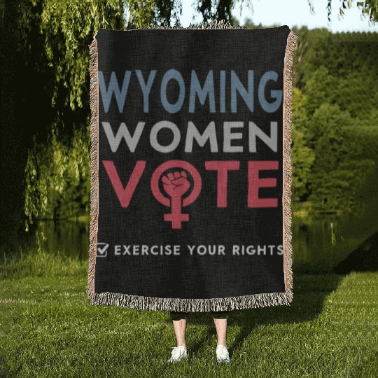 Wyoming Women Vote Voter 2022 Election Feminist Woven Blankets
