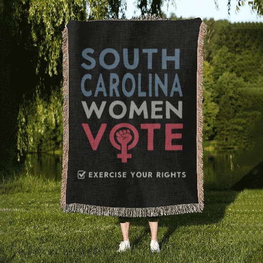 South Carolina Women Vote Voter 2022 Election Woven Blankets