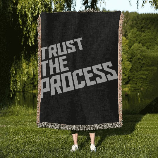 trust the process quote Woven Blankets