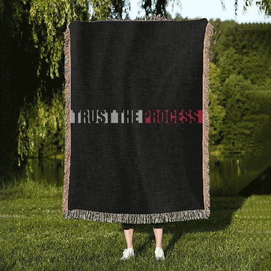 trust the process quote Woven Blankets