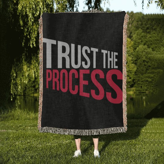 trust the process quote Woven Blankets