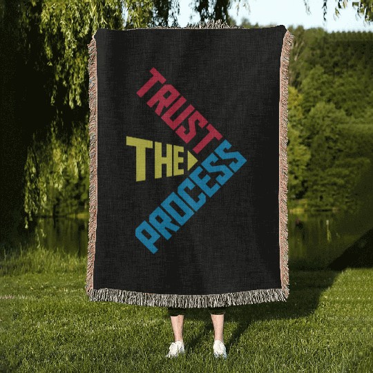 trust the process quote Woven Blankets