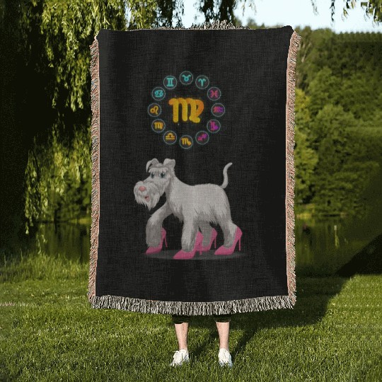 Funny Dog Lover Horoscope Virgo Zodiac Sign Cool Woven Blankets