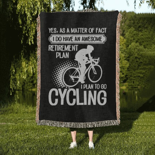 I Plan To Go Cycling Woven Blankets