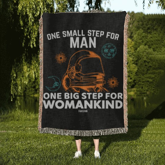 Science Astronaut Moon Sun Woven Blankets