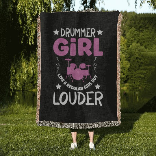 Drummer Drums Music Drum Set Drumming Woven Blankets
