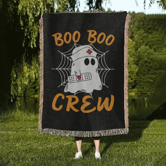Halloween Costume - Boo Boo Crew Ghost Woven Blankets