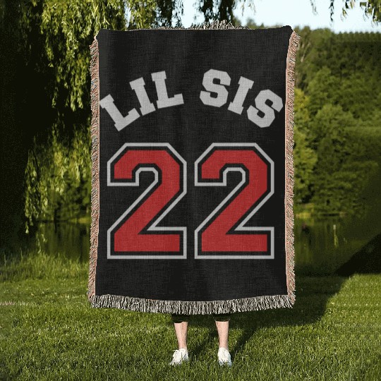 Lil Sis 2022 Little Sister Baby Family Birth Child Woven Blankets