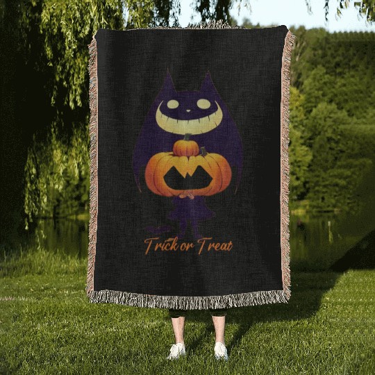 Bat Trick or Treat Woven Blankets