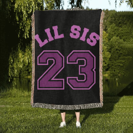 Lil Sis 2023 Little Sister Baby Family Birth Child Woven Blankets