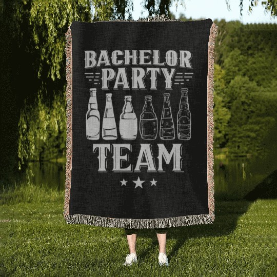 Bachelor Party Team Bride Groom Woven Blankets