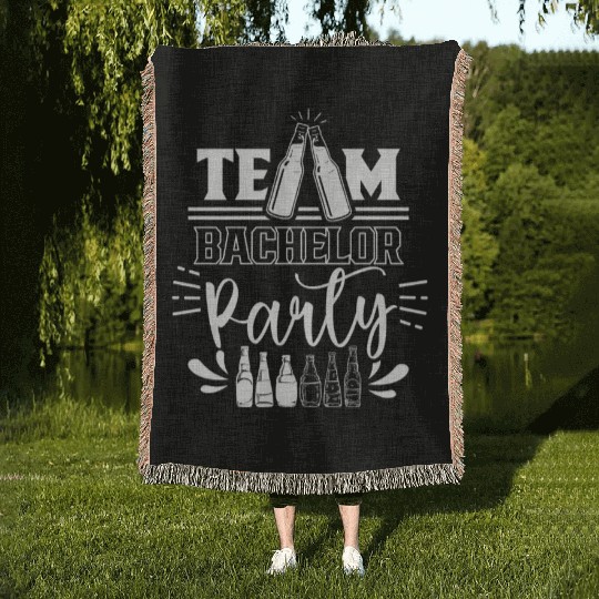 Team Bachelor Party Bride Groom Woven Blankets