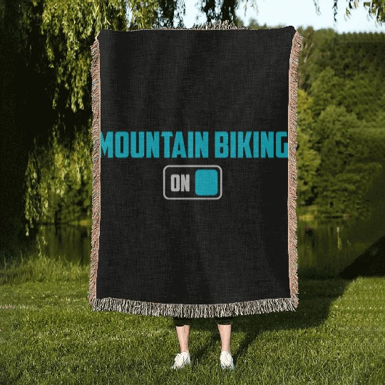 Mountain Biking Cycling Cycle Bicycle Mountain Woven Blankets