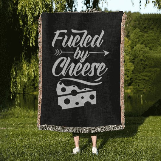 Fueled By Cheese Love Lover Cute Sayings Woven Blankets