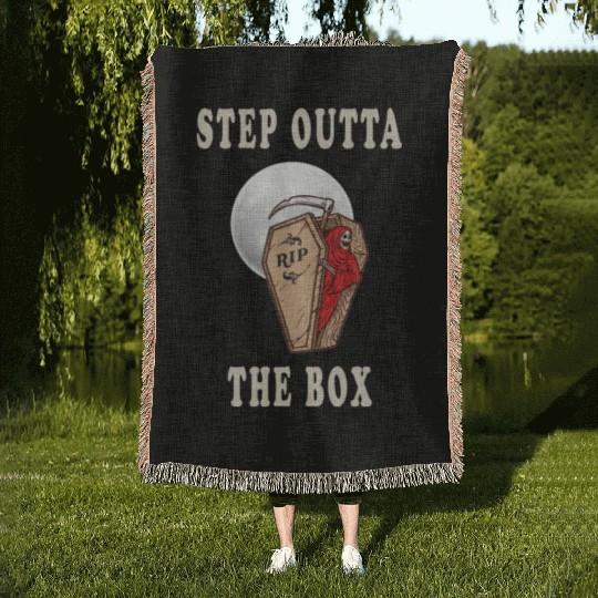 Grim Reaper with Moon Rise Step Outta The Box Woven Blankets