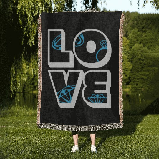Jewelry Love Diamond Stone Jewellery Gemstone Woven Blankets