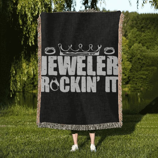 Jewellery Joke Jeweler Jewelry Diamond Gemstone Woven Blankets