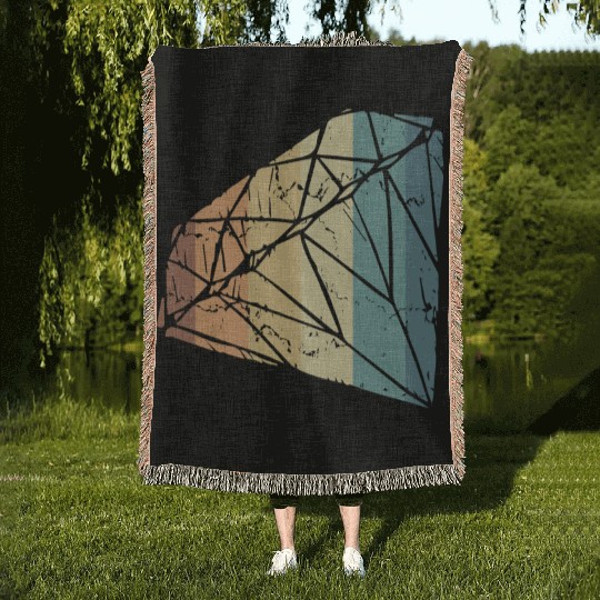 Vintage Diamond Gemstone Jewelry Jeweler Coral Woven Blankets