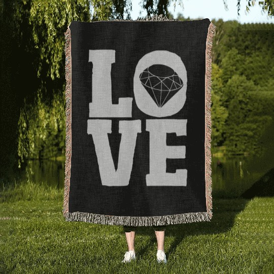 Jewelry Love Diamond Stone Jewellery Gemstone Woven Blankets