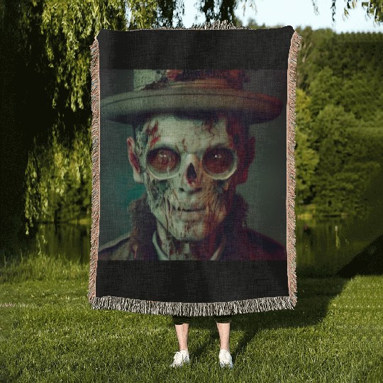 Cowboy Zombie Woven Blankets