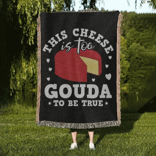 Gouda Cheese Slices charcuterie cheese board Woven Blankets