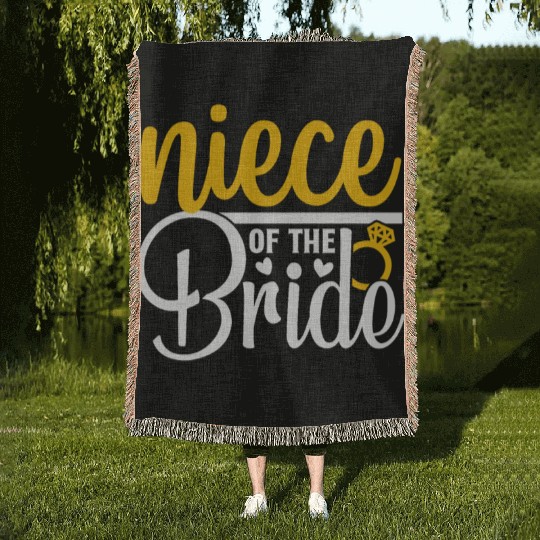 Niece Of The Bride Wedding Party Matching Gift Woven Blankets