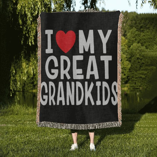 I Love My Great Grandkids Family Love Grandma Gran Woven Blankets