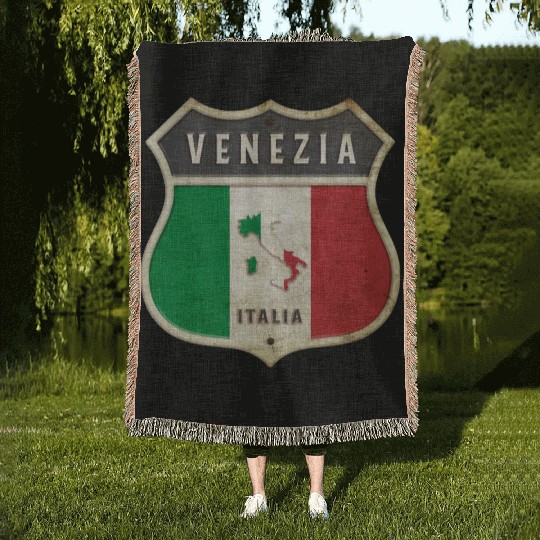 Venezia Italy coat of arms flags design Woven Blankets