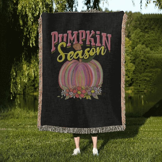 Pumpkin Season - pumpkin carving Woven Blankets