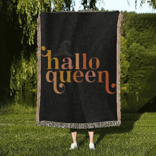 Cute Halloqeen Halloween Queen Woven Blankets